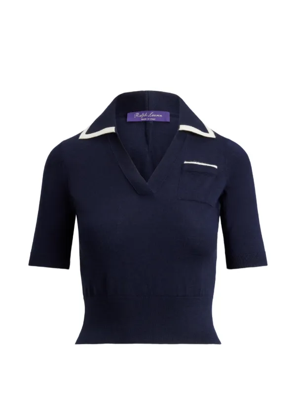 Ralph Lauren Collection Patch-pocket T-shirt in Blue