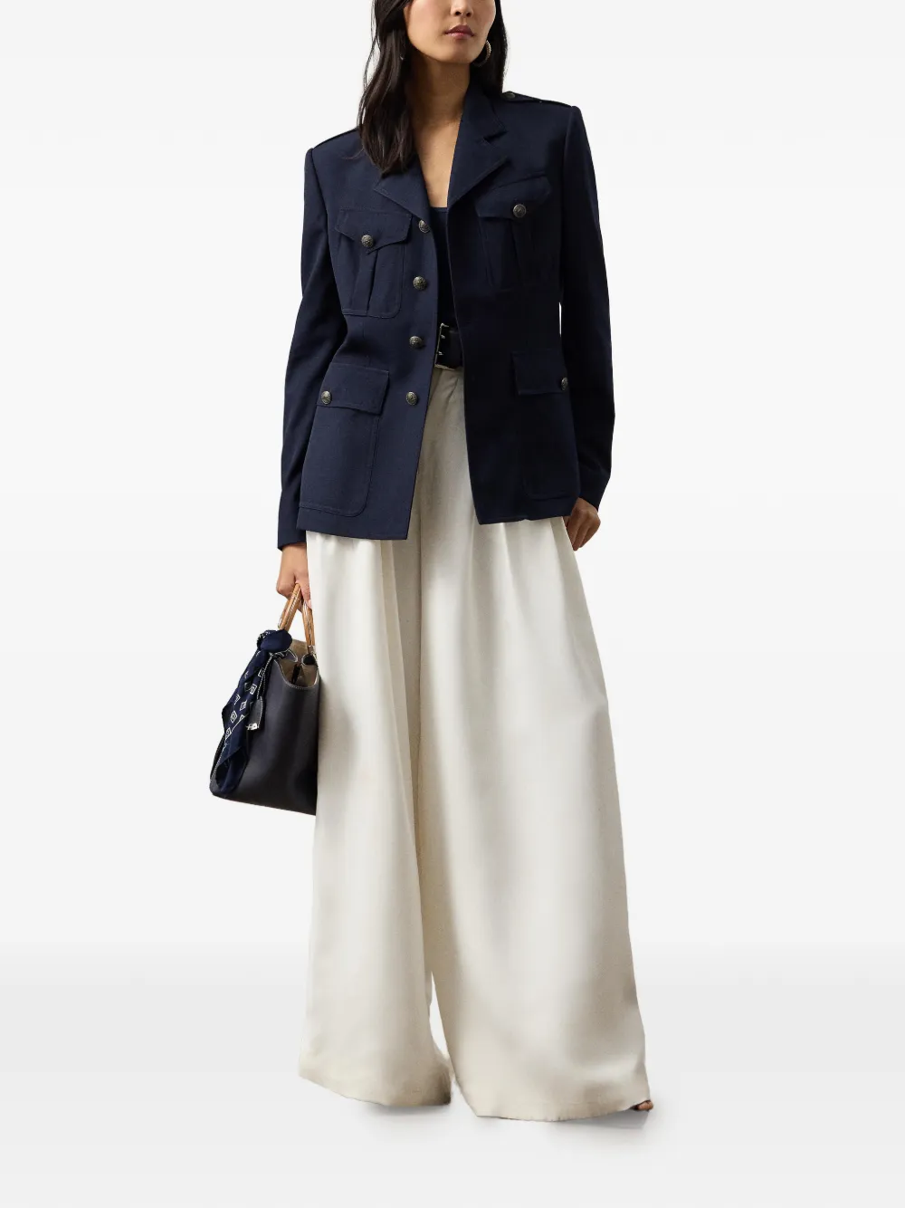  Ralph Lauren Collection Anabeth Buttoned Flap Jacket - Blue 
