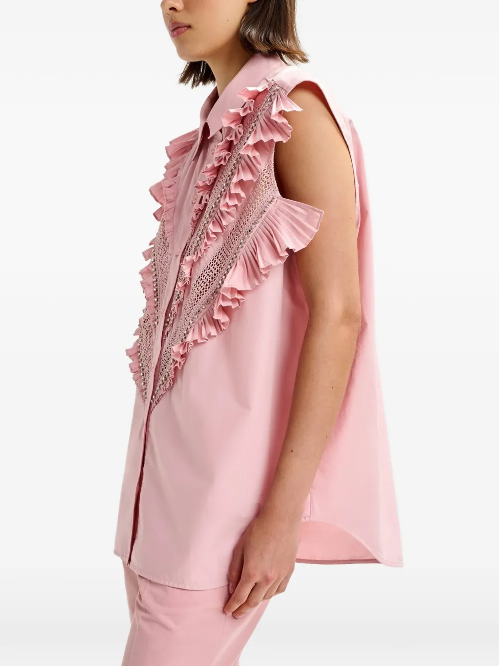 Essentiel Antwerp Jeandarlene blouse met ruches Roze