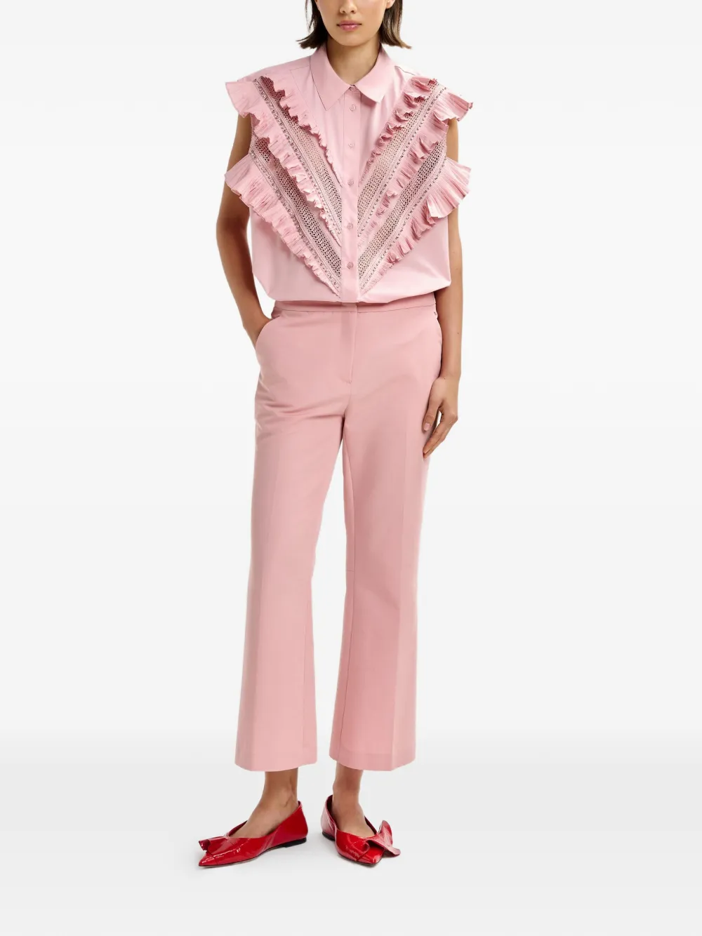 Essentiel Antwerp Jeandarlene blouse met ruches Roze