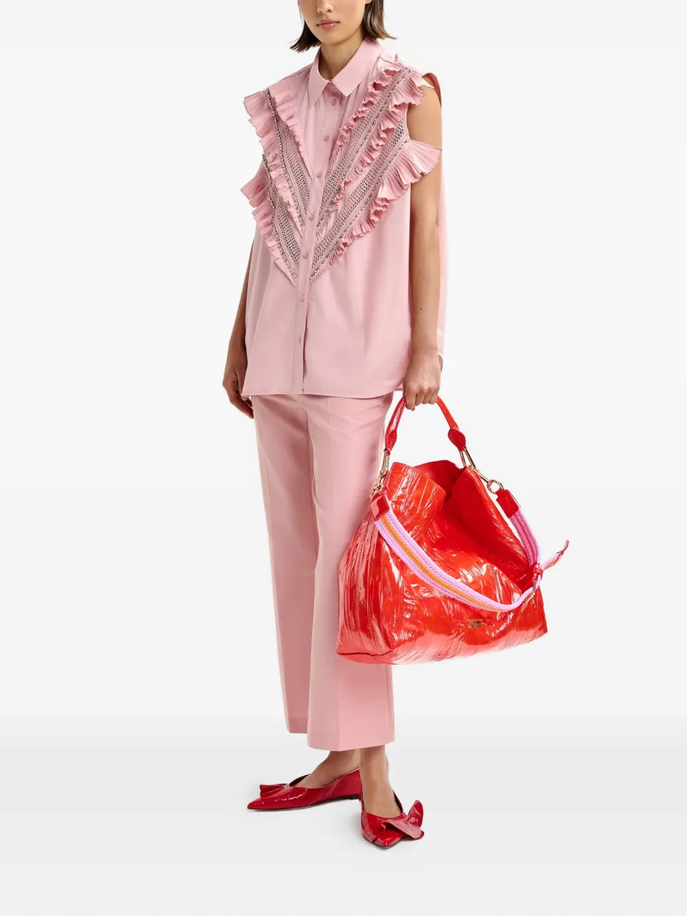 Essentiel Antwerp Jordy flared broek Roze