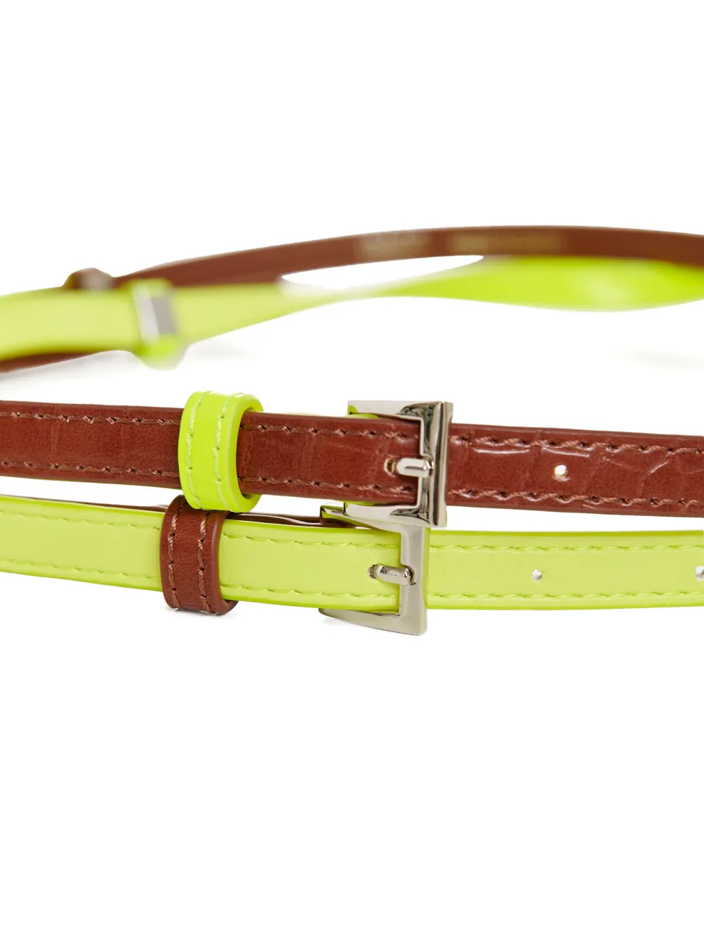 Silver-Tone Buckle Stacked Belt
