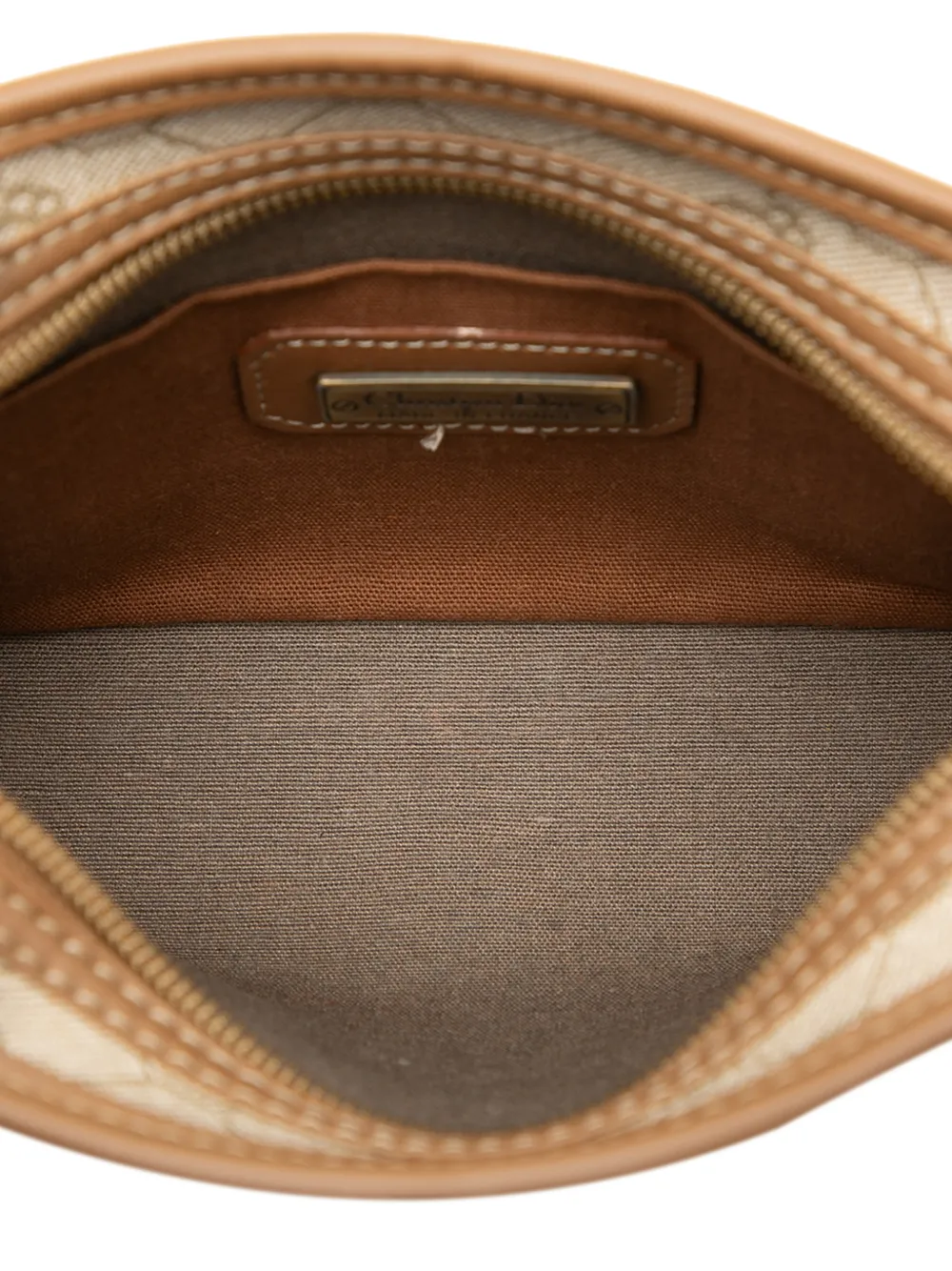 Dior Pre-owned 20th Century Honeycomb Coated Canvas Pouch in Brown, view 4