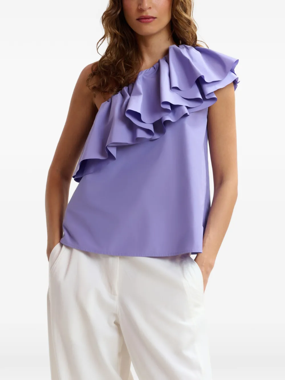 One-Shoulder Ruffled Blouse