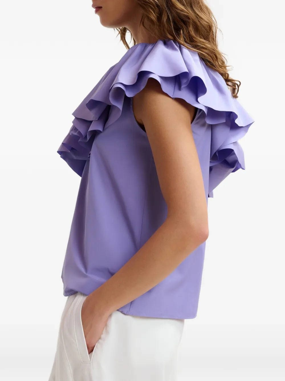 One-Shoulder Ruffled Blouse
