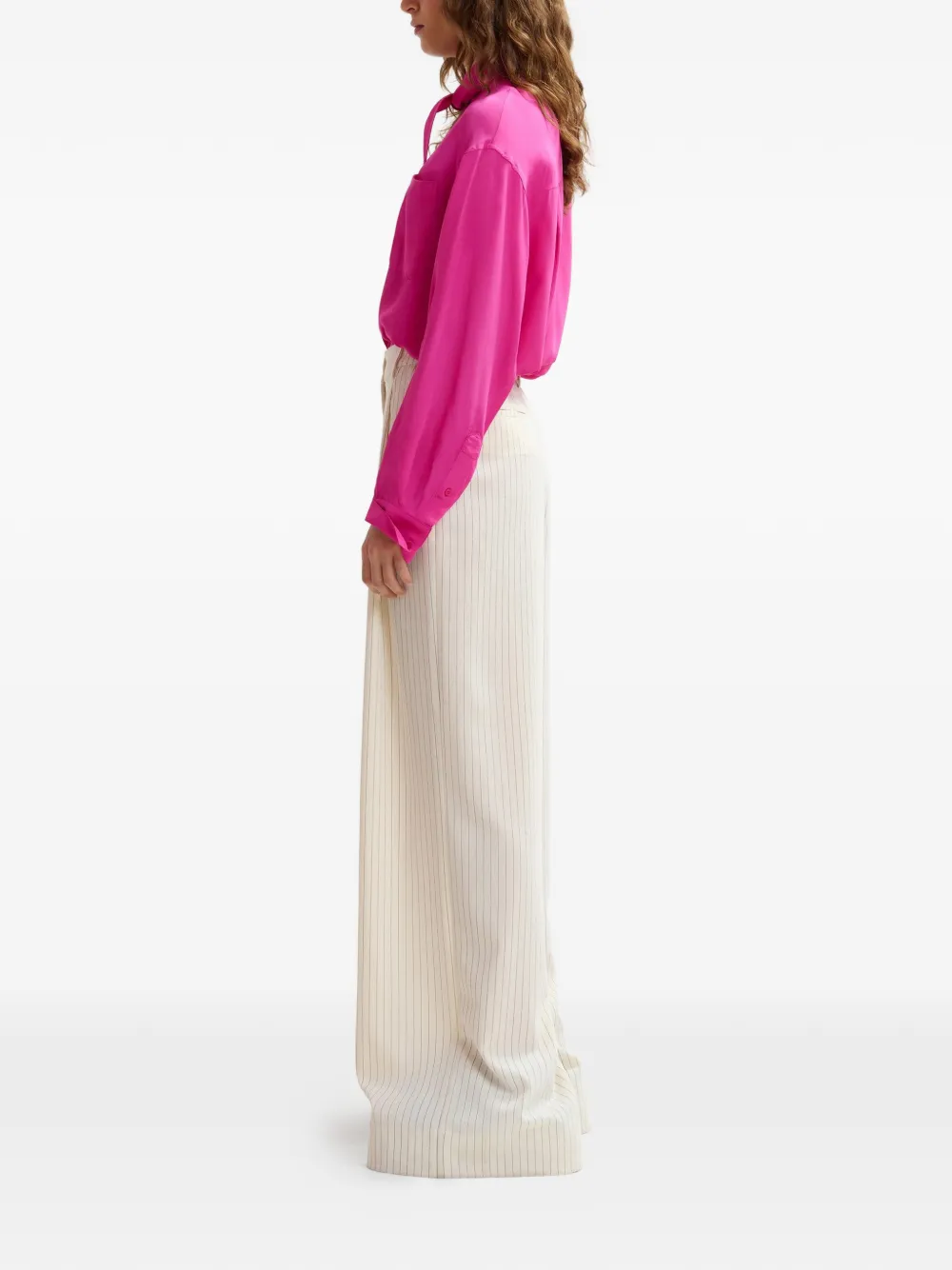 Essentiel Antwerp Josha broek met krijtstreep Wit