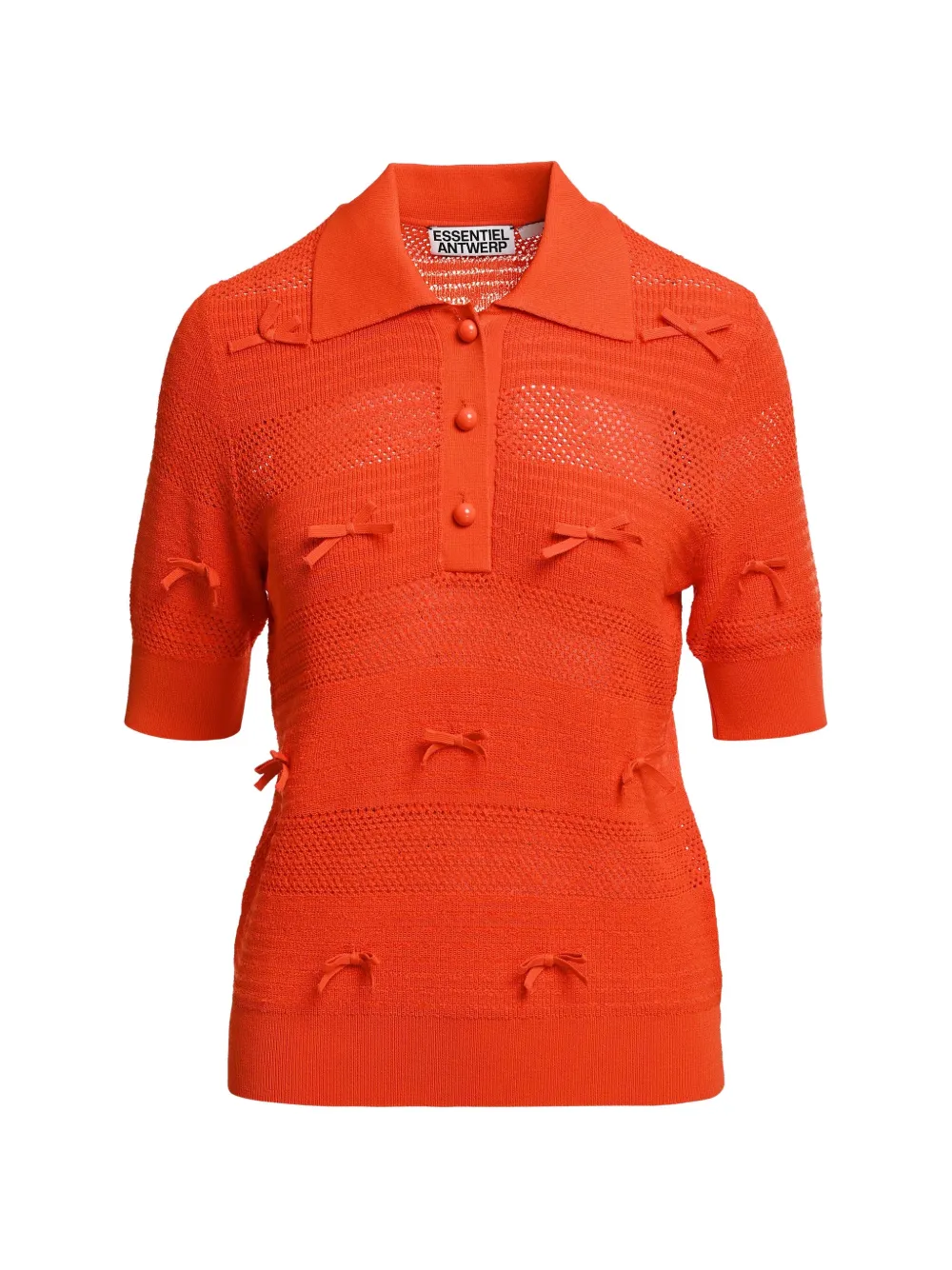 Essentiel Antwerp Gestricktes Jarts Poloshirt - Rot