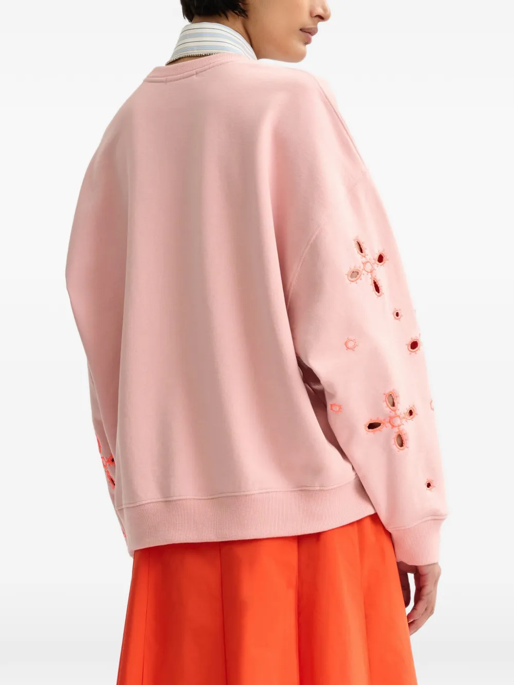 Floral-Pattern Embroidered Sweatshirt