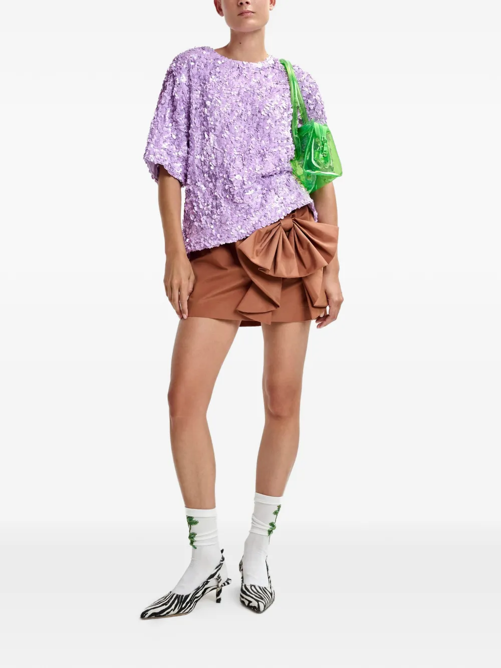 Essentiel Antwerp Joyous rok met strik Bruin