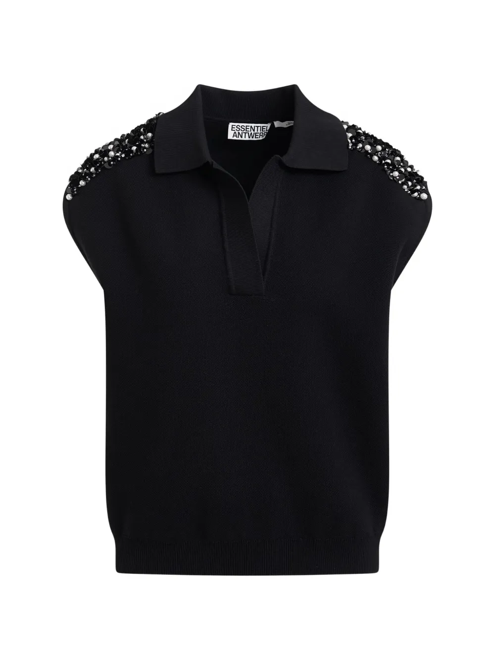 Essentiel Antwerp Polo con paillettes - Nero