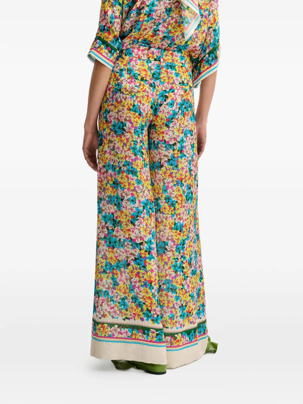 Essentiel Antwerp Broek met bloemenprint Blauw