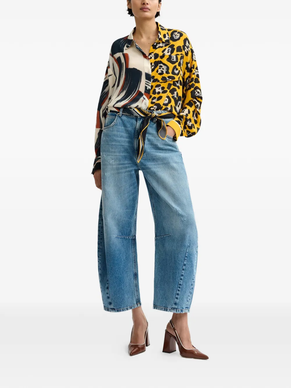  Essentiel Antwerp Double-pattern Shirt - Yellow 