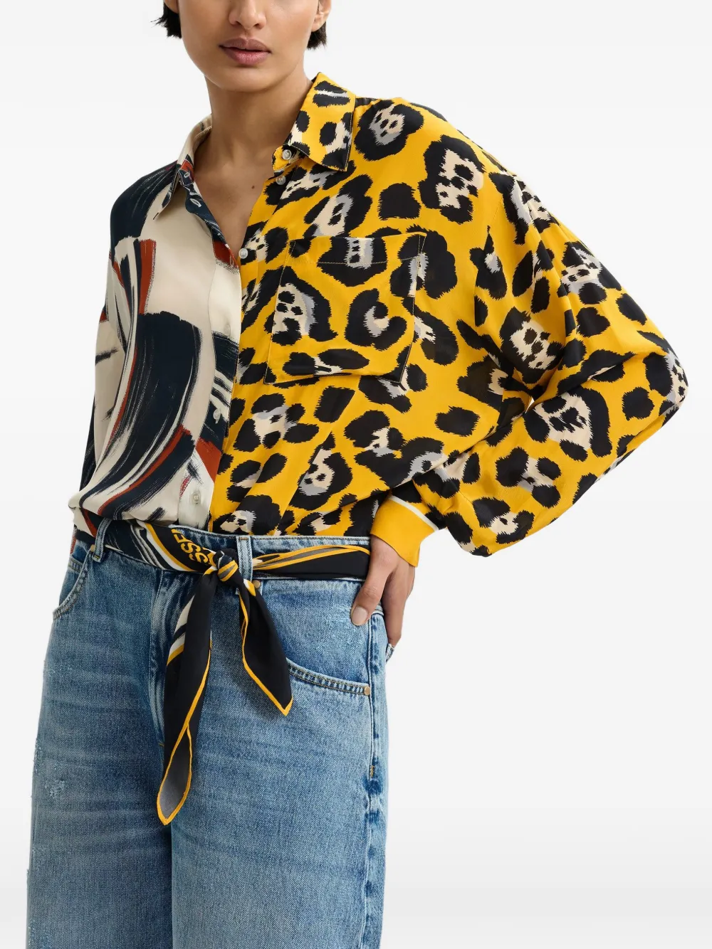  Essentiel Antwerp Double-pattern Shirt - Yellow 