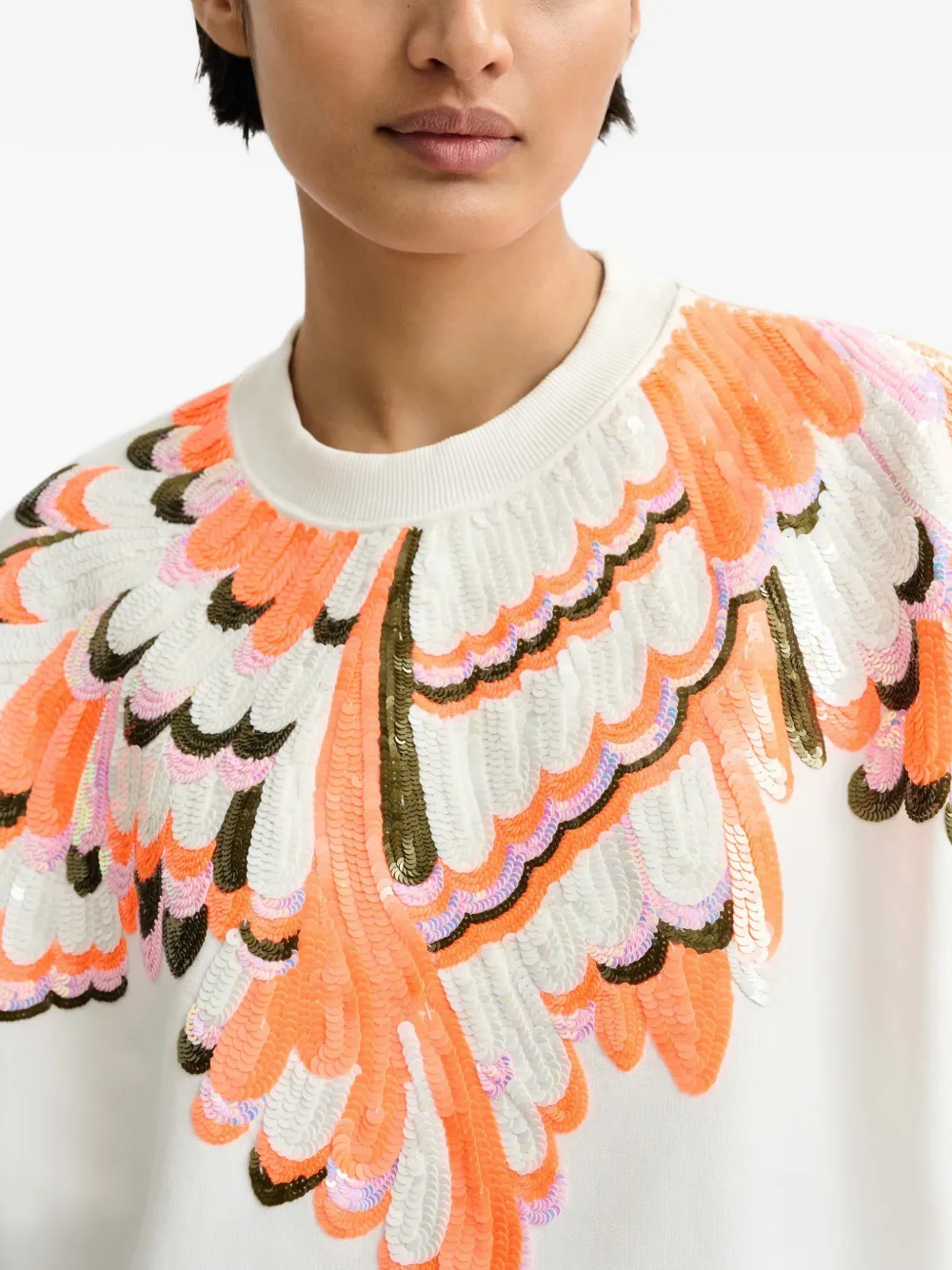 Essentiel Antwerp T-shirt met pailletten Beige