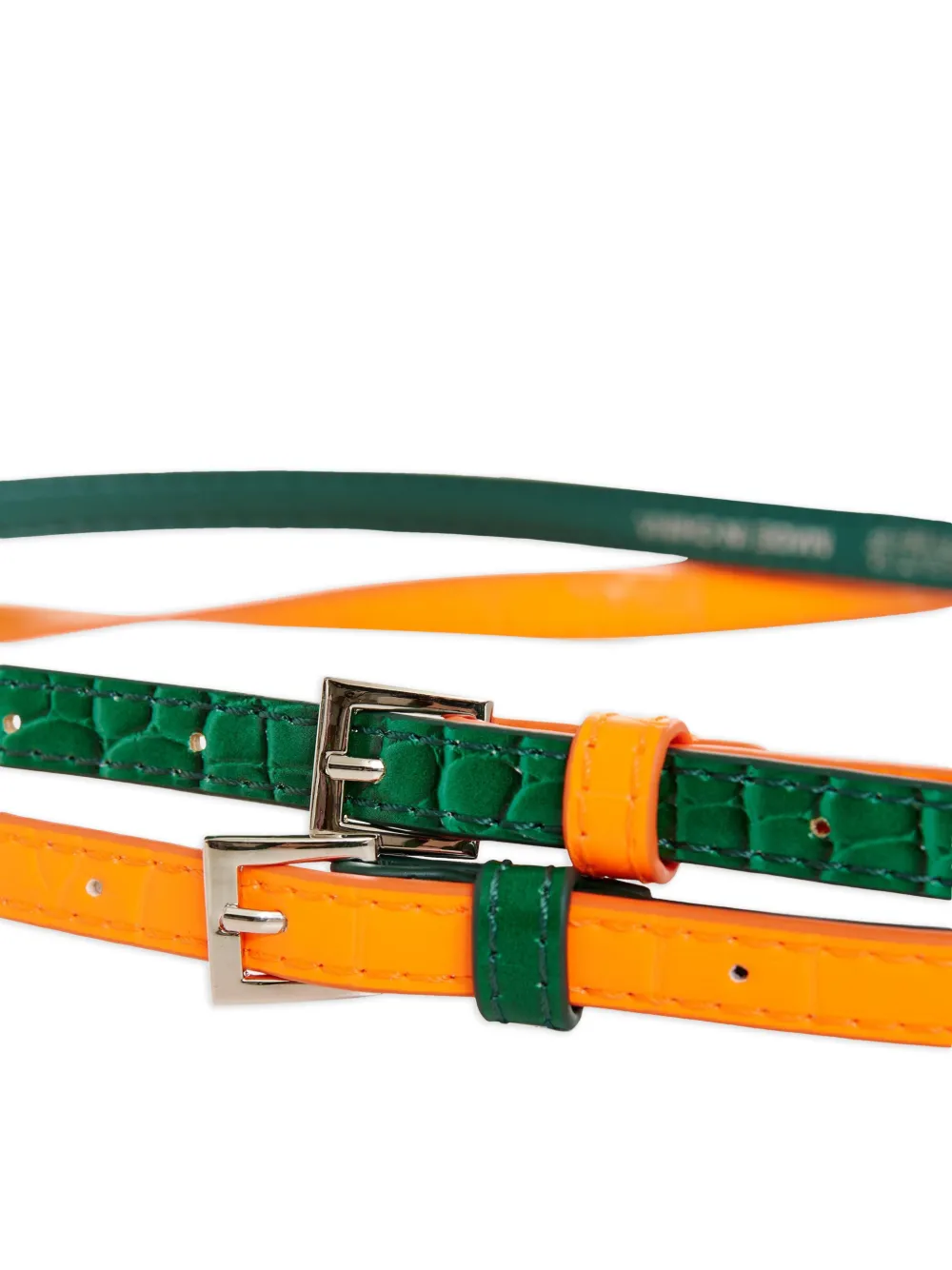  Essentiel Antwerp Colour-block Stacked Belt - Green 