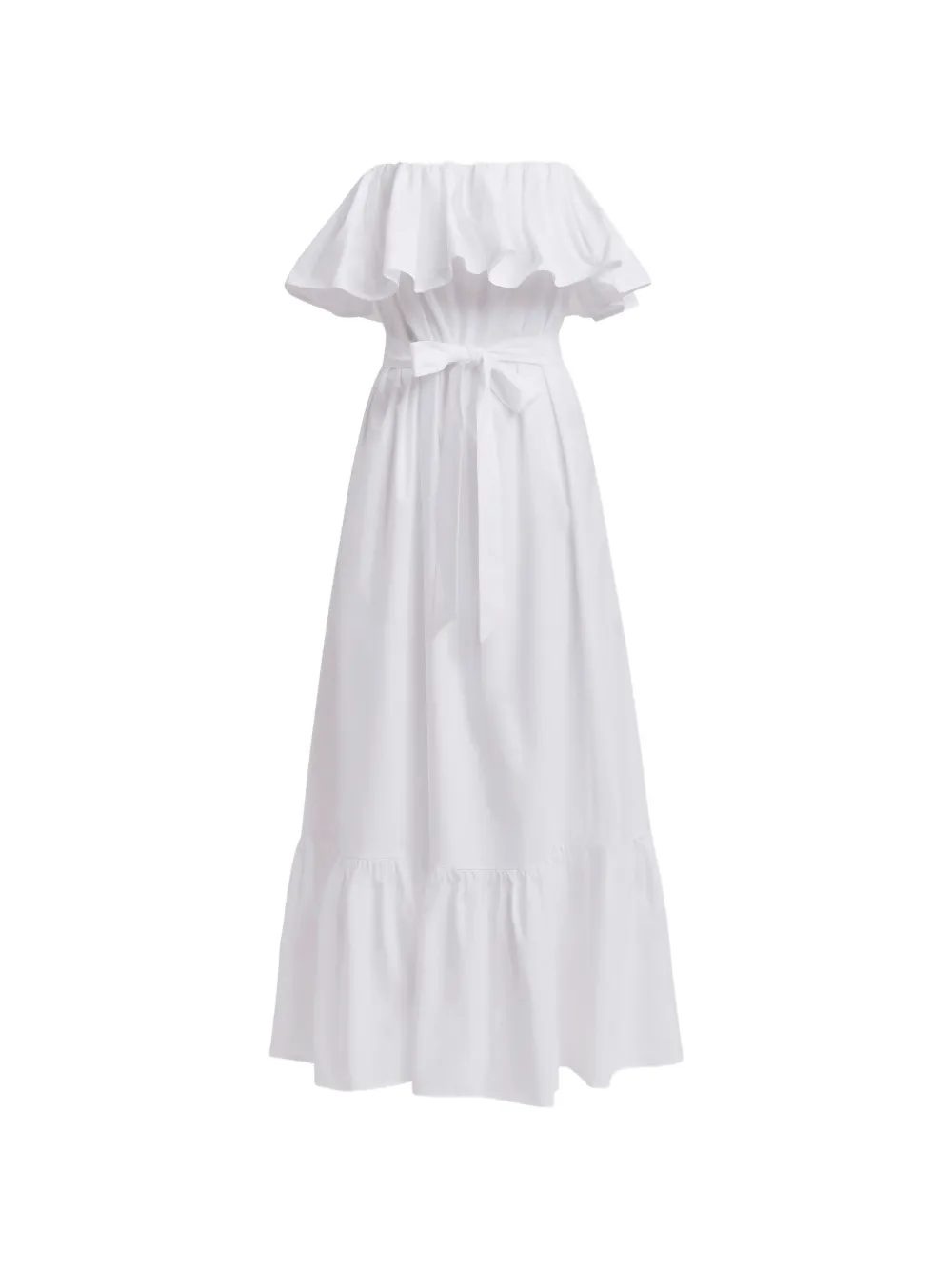 Essentiel Antwerp Abito lungo con ruches - Bianco