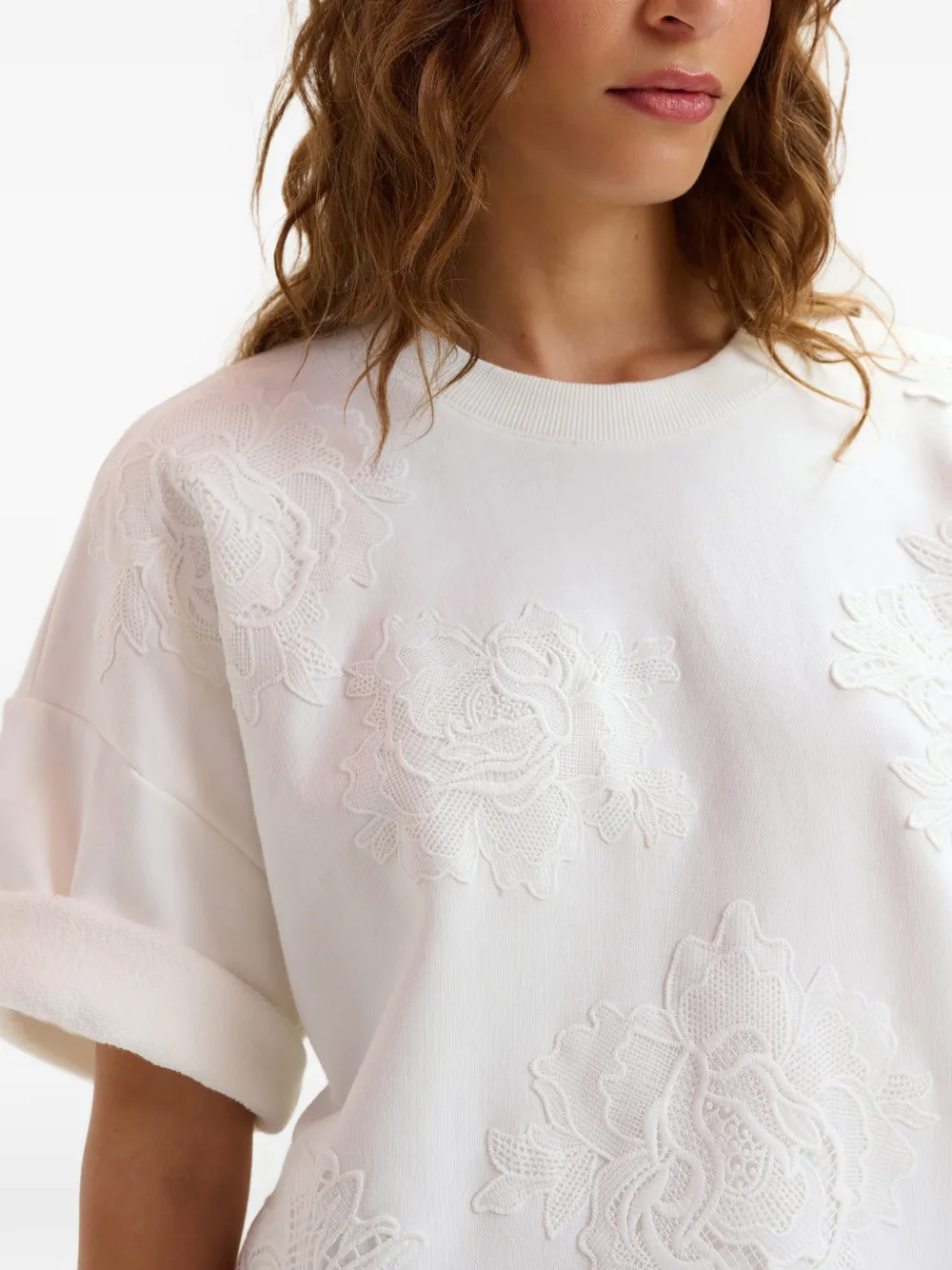 Floral-Pattern T-Shirt