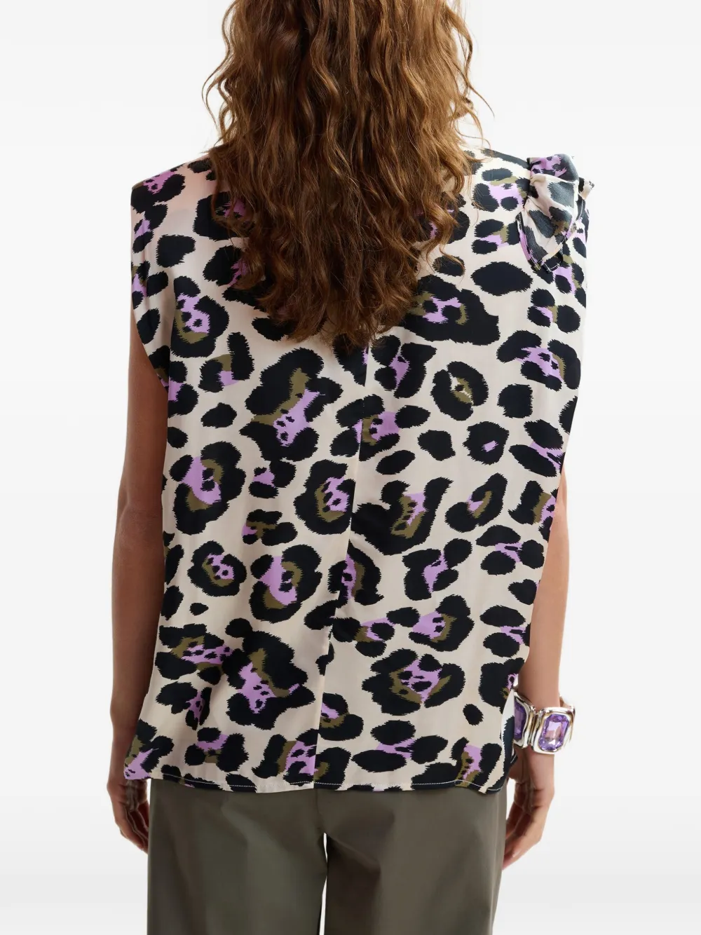 Essentiel Antwerp Blouse met luipaardprint Beige
