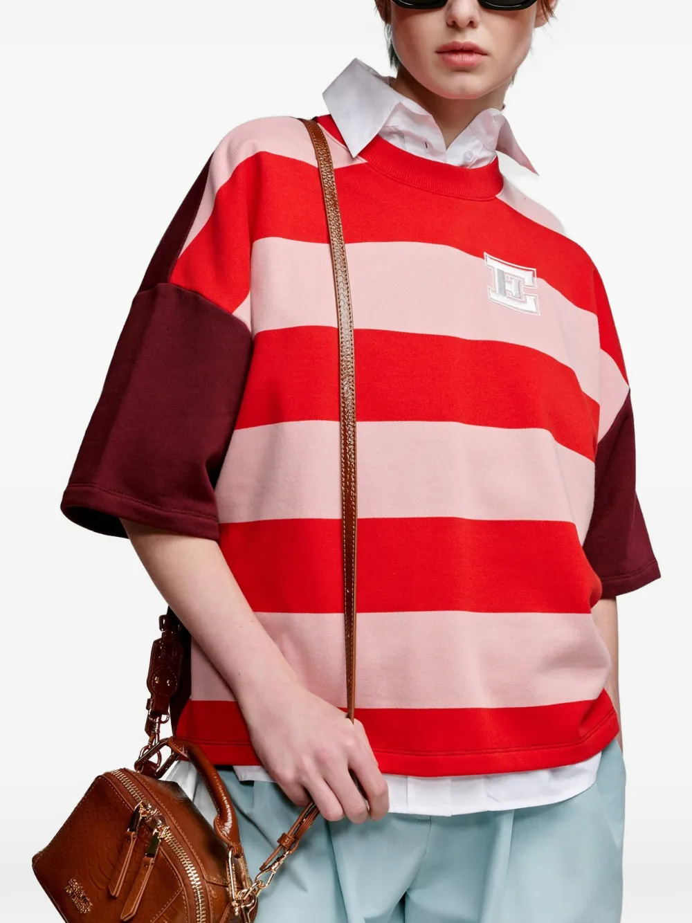  Essentiel Antwerp Striped T-shirt - Red 