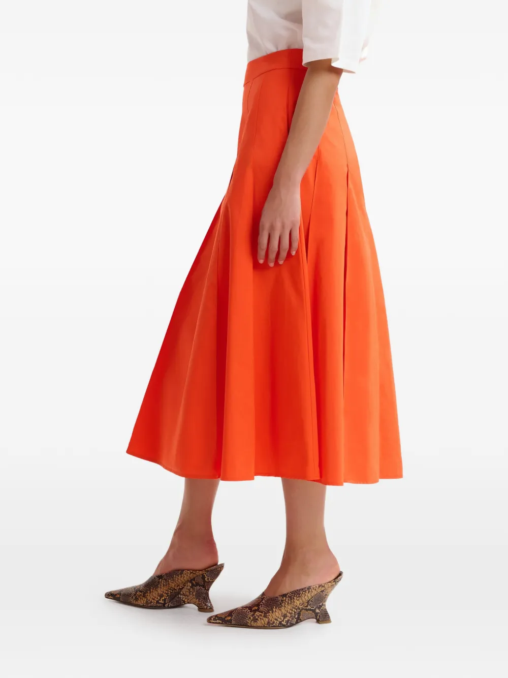 Zip-Fastening A-Line Midi Skirt