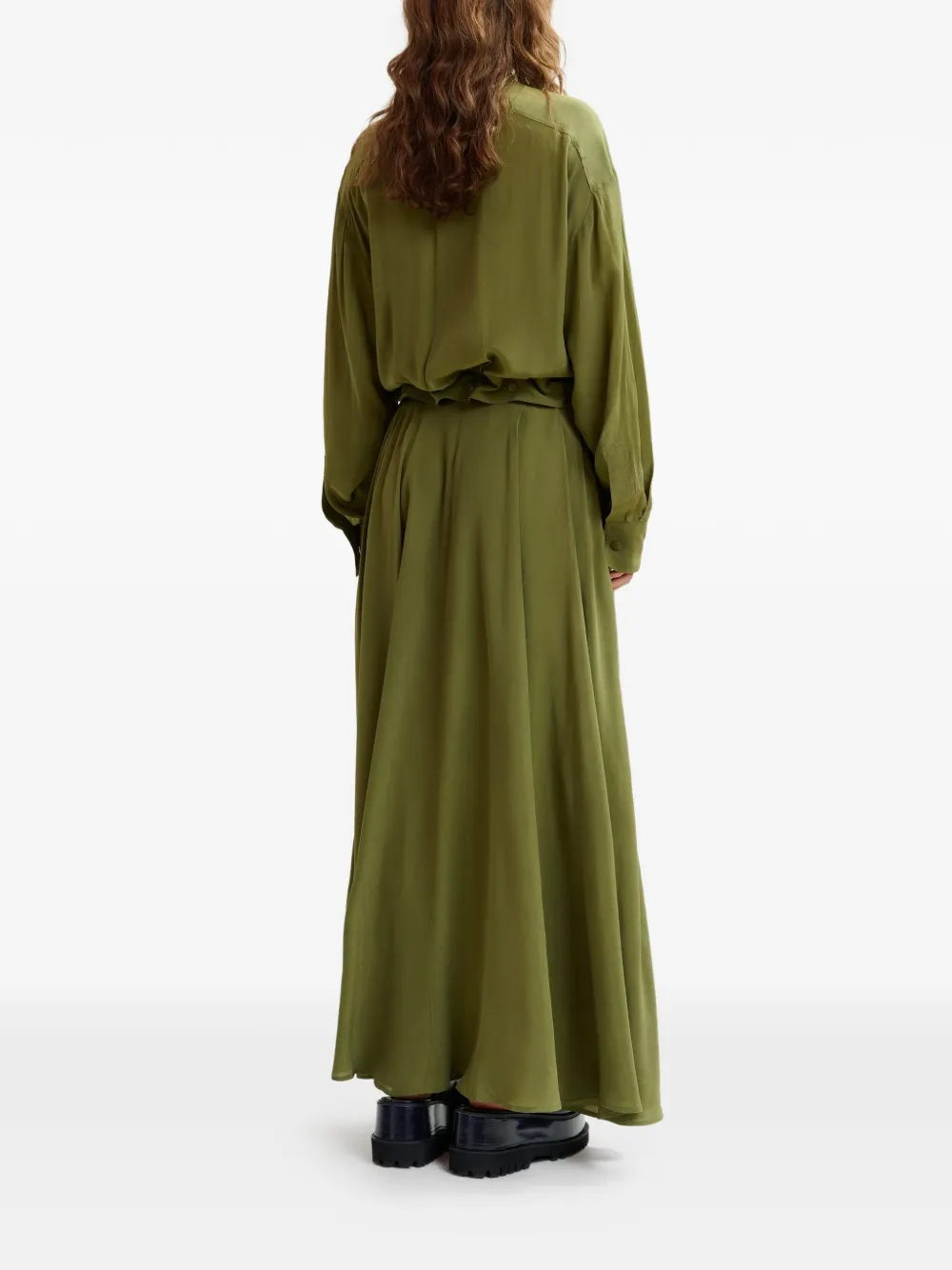 Essentiel Antwerp Button-up maxi-jurk met borstzakken Groen