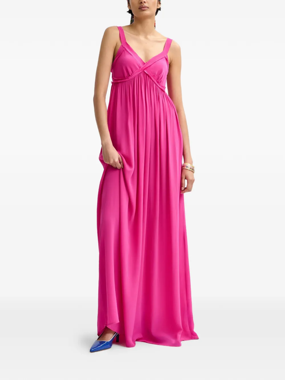 Essentiel Antwerp Maxi-jurk met V-hals Roze