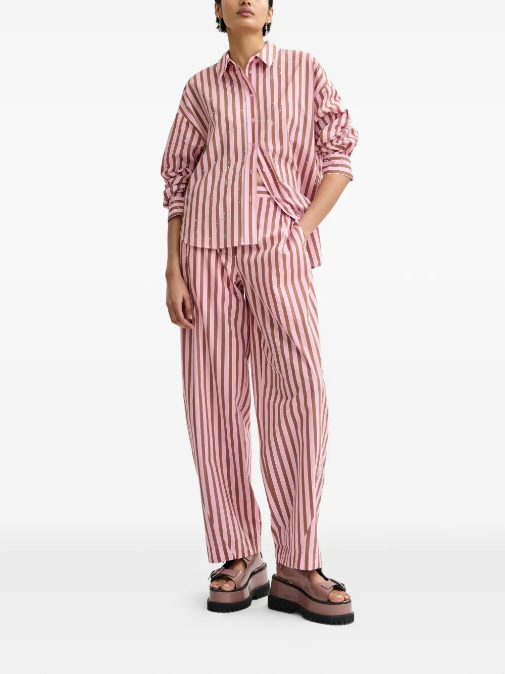  Essentiel Antwerp Striped Shirt - Pink 