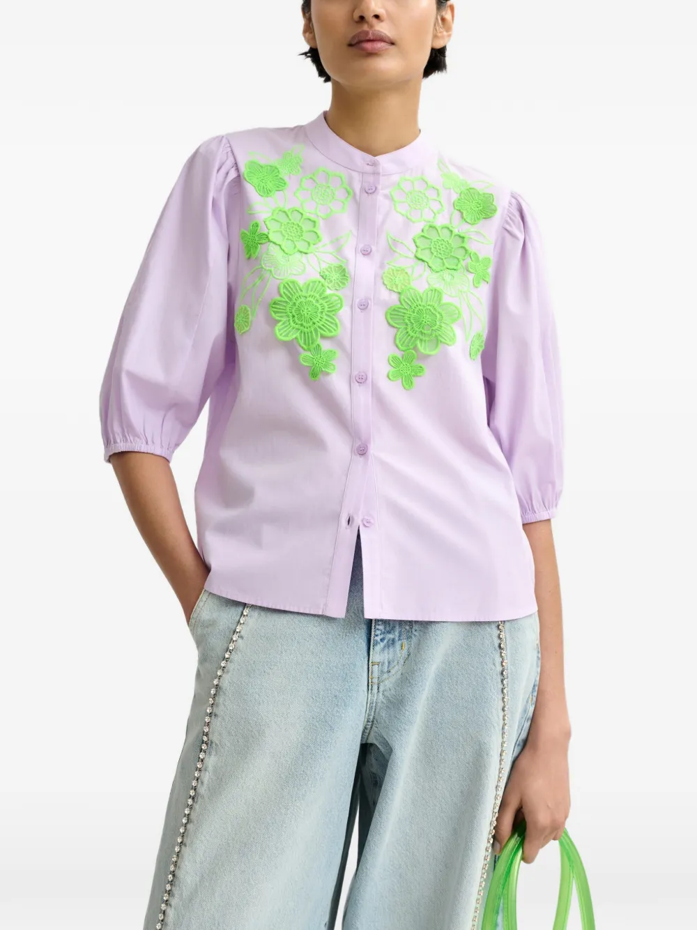  Essentiel Antwerp Embroidered Shirt - Purple 