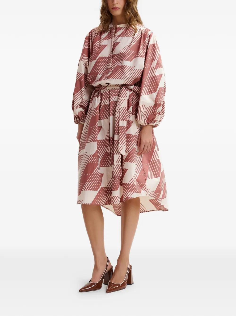  Essentiel Antwerp Patterned Midi Dress - Brown 