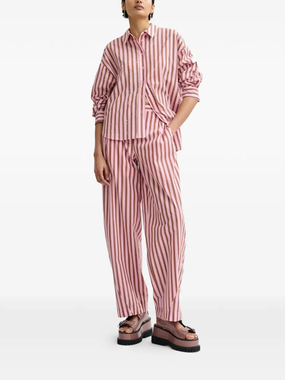  Essentiel Antwerp Striped Trousers - Pink 