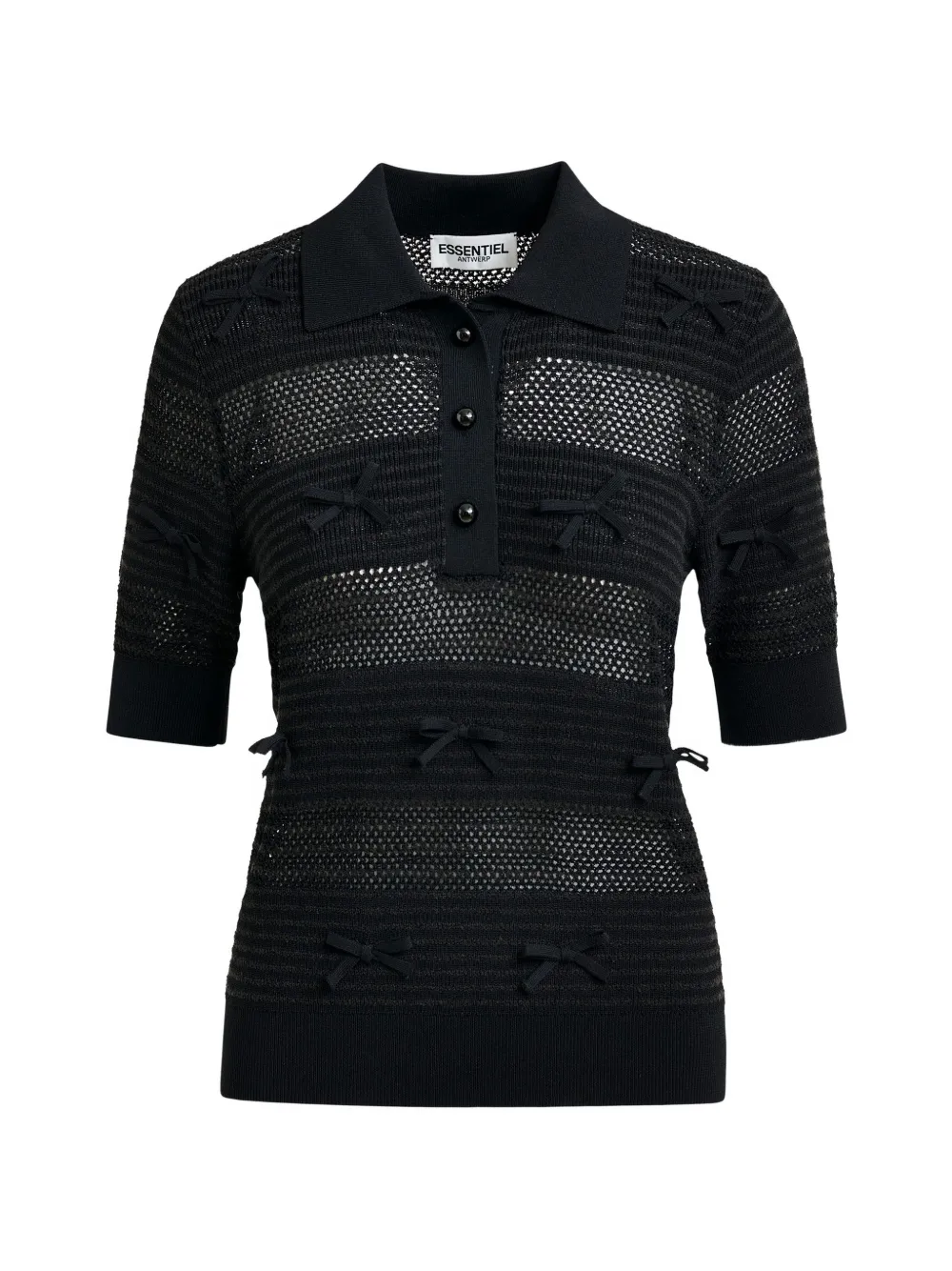 Essentiel Antwerp Polo con fiocco - Nero