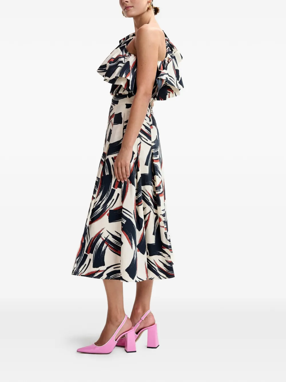 Essentiel Antwerp Midi-rok met print Beige