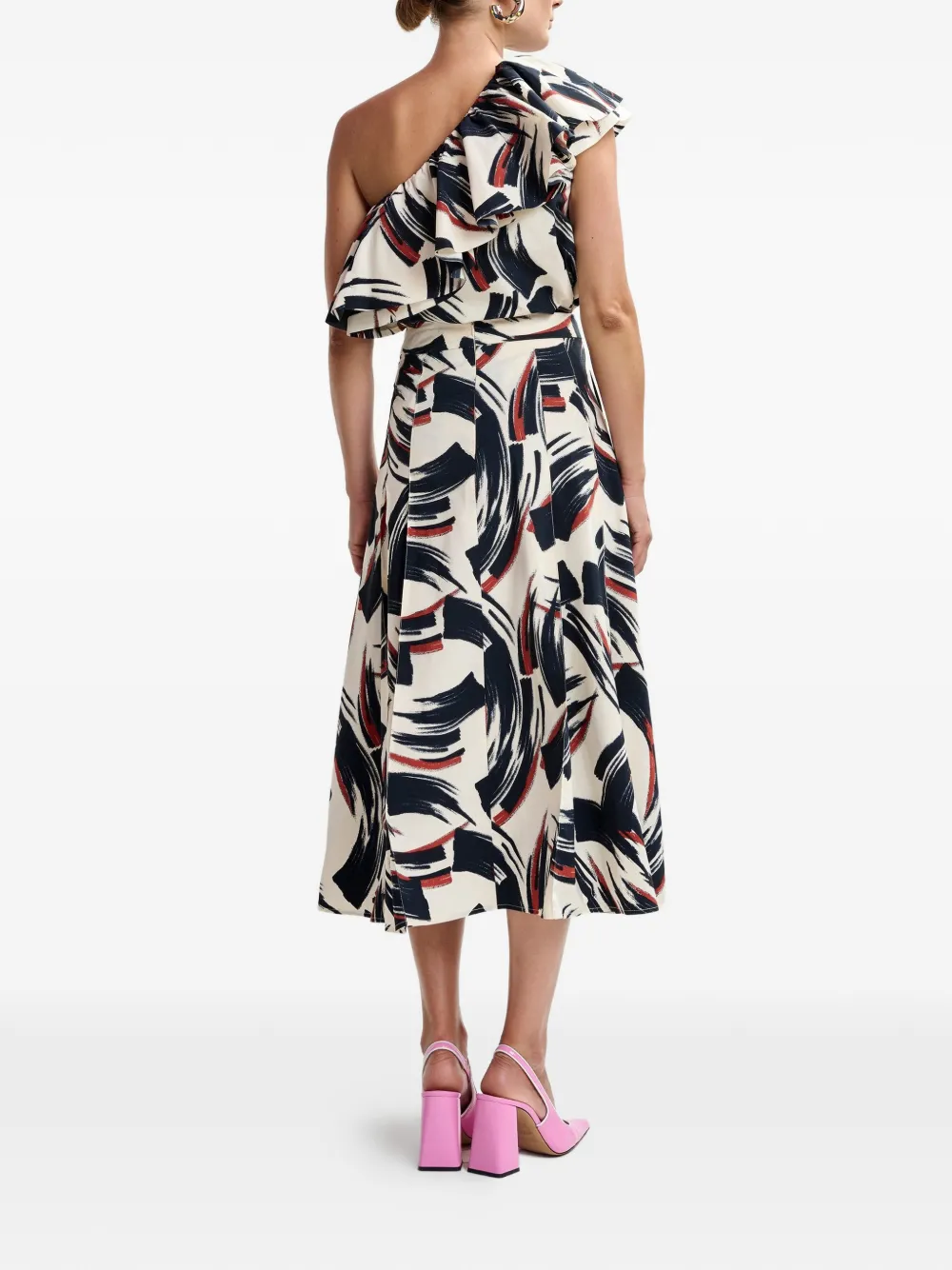 Essentiel Antwerp Midi-rok met print Beige