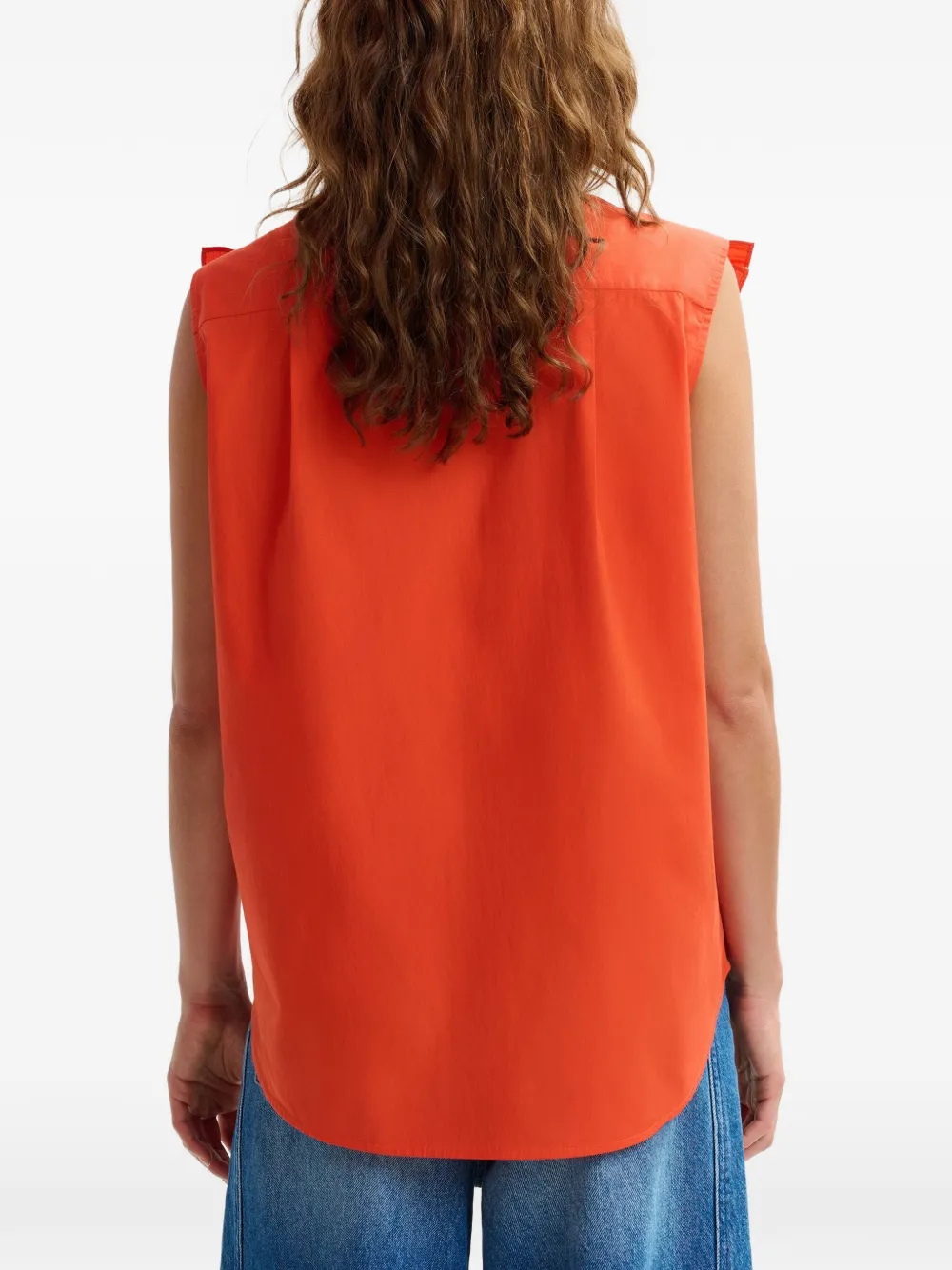 Essentiel Antwerp Blouse met ruches en ringlets Oranje