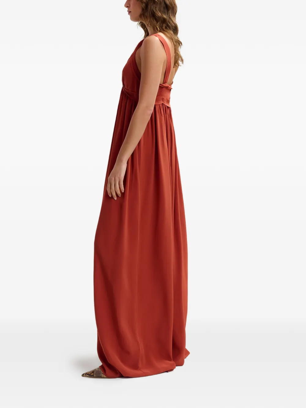 Essentiel Antwerp Maxi-jurk met V-hals Oranje