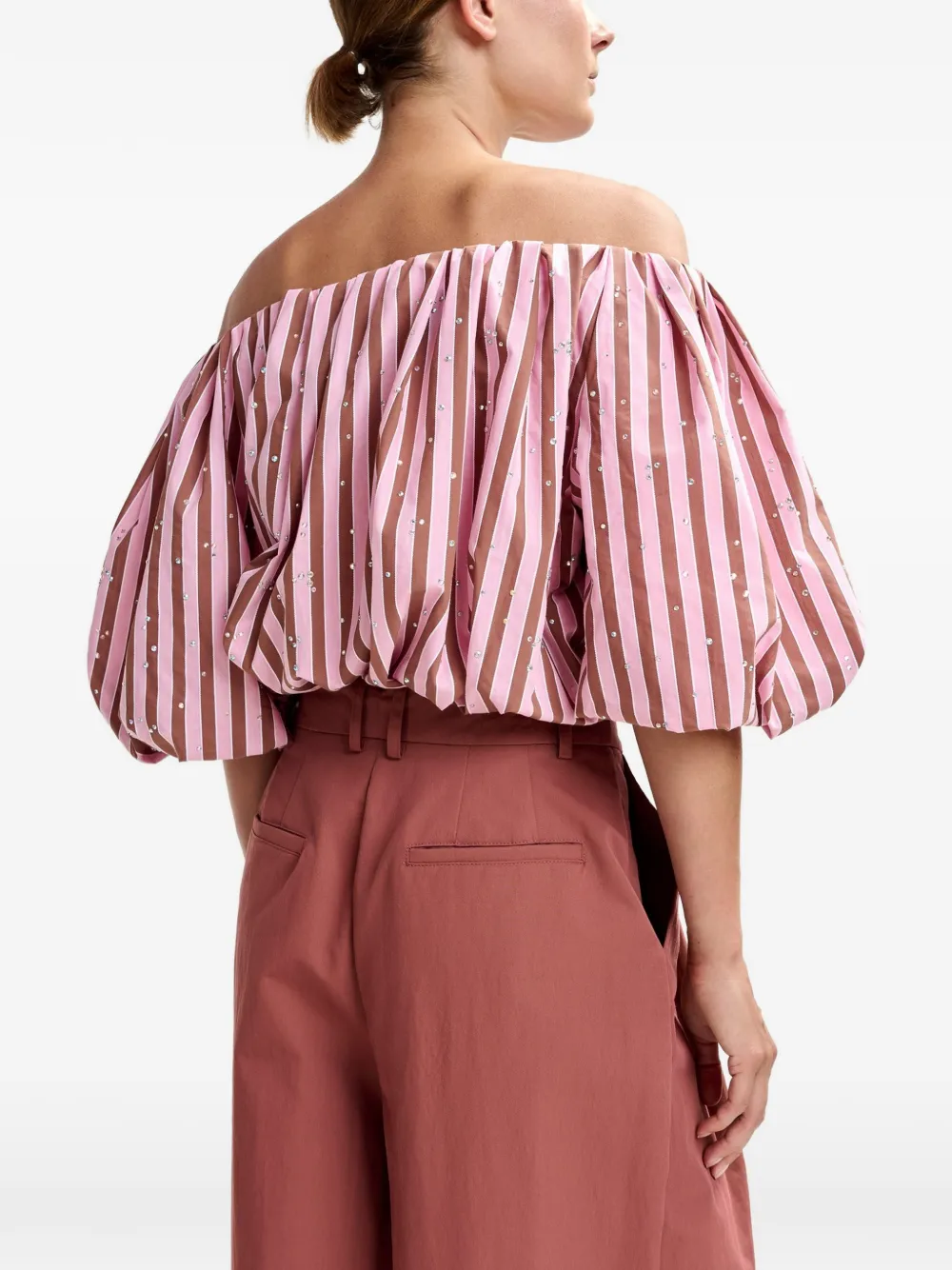 Striped Embellished Blouse