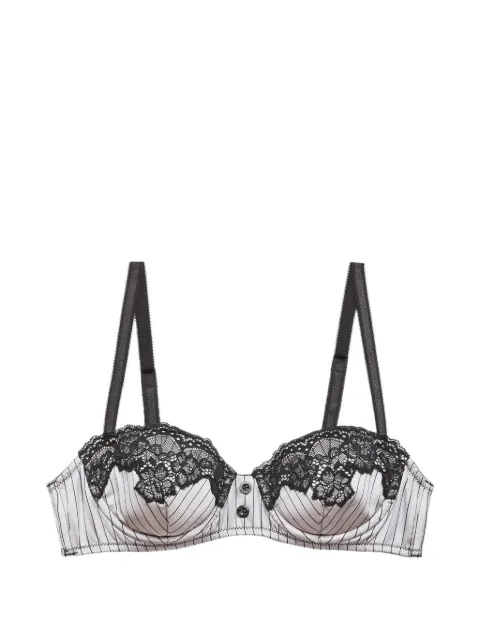 Fleur Du Mal Executive Balconette pinstripe lace bra