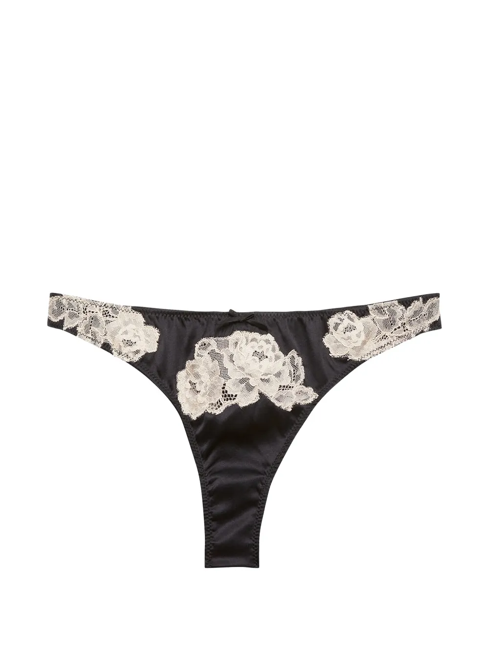 Fleur Du Mal Juliet floral lace thong - Nero