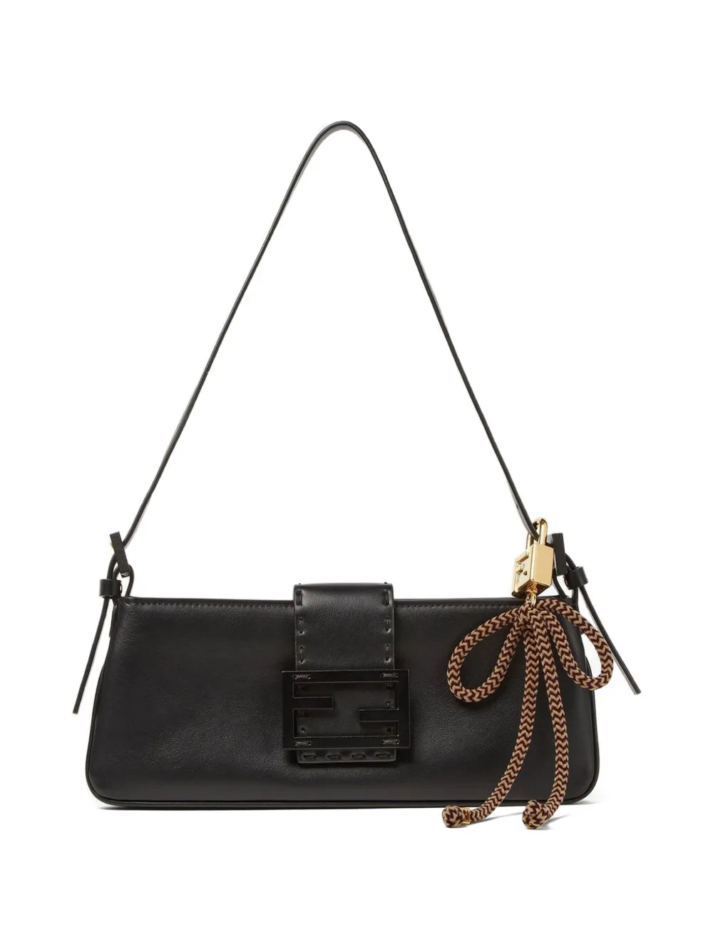  Fendi Padlock-detail Keyring - Brown 