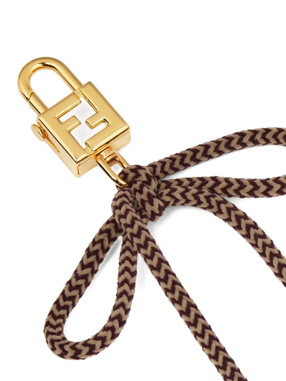  Fendi Padlock-detail Keyring - Brown 