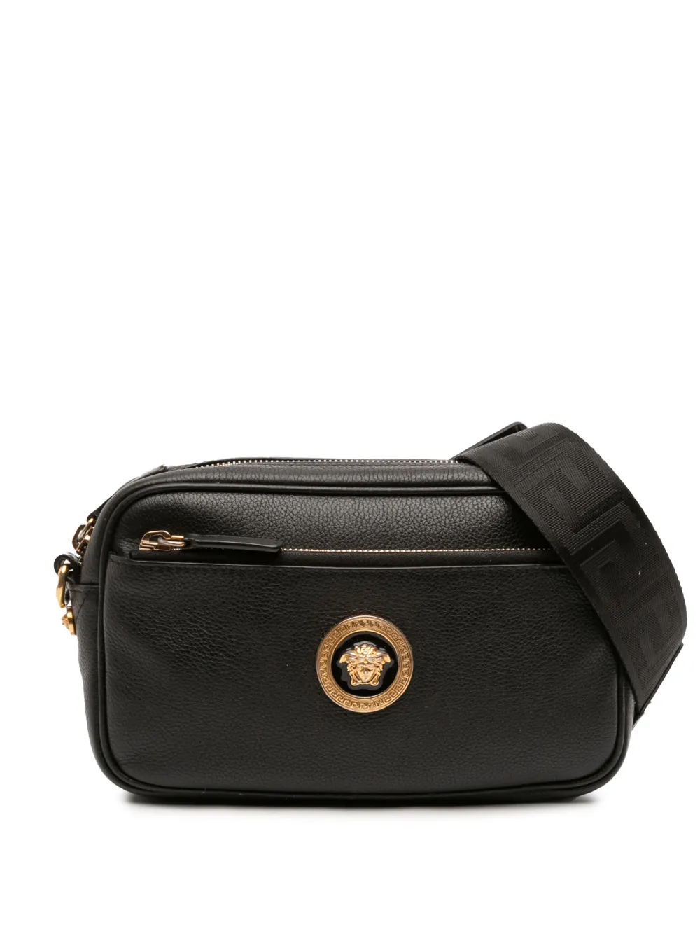 Versace Pre-Owned 2010-2026 Grained Calfskin La Medusa Convertible Camera Bag crossbody bag - Nero