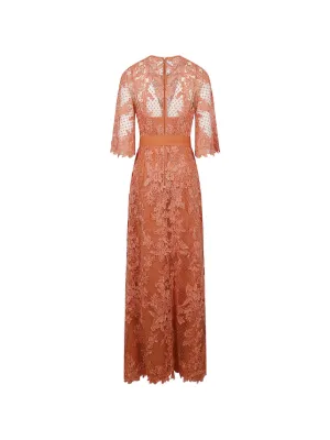 open lace back dress Elie Saab Red Long Sleeve Evening Gown – luxury-24 main image 0