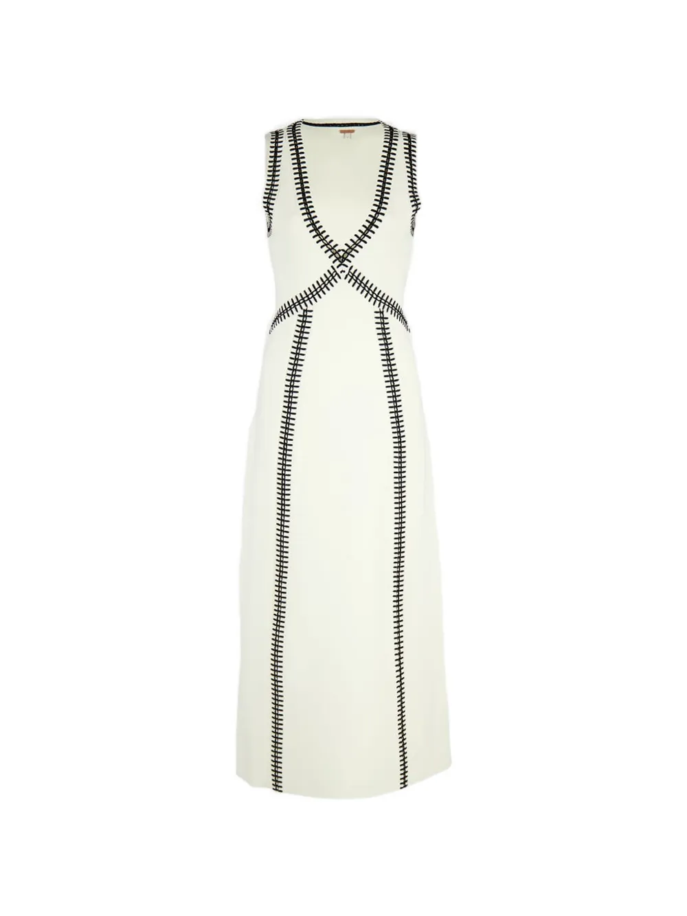 Johanna Ortiz Spiritual V-neck midi dress - Toni neutri