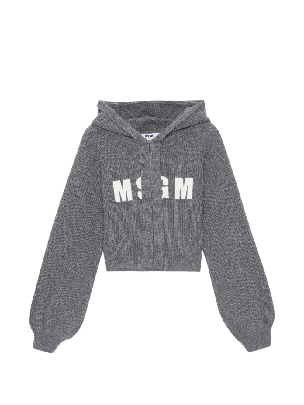 Msgm Logo-lettering Hoodie In Gray