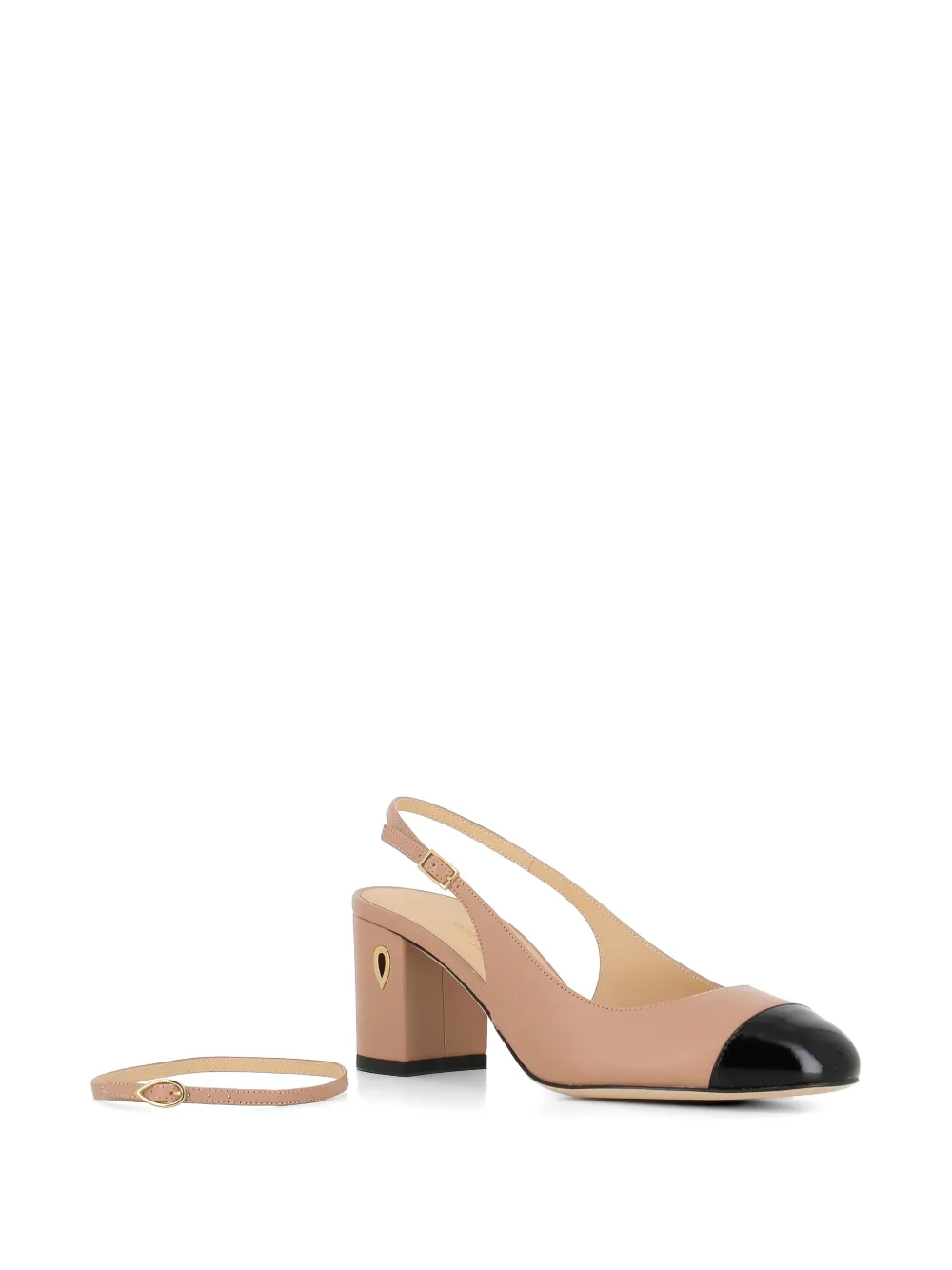 Jennifer Chamandi Mattia tweekleurige pumps met kruisbandjes Beige
