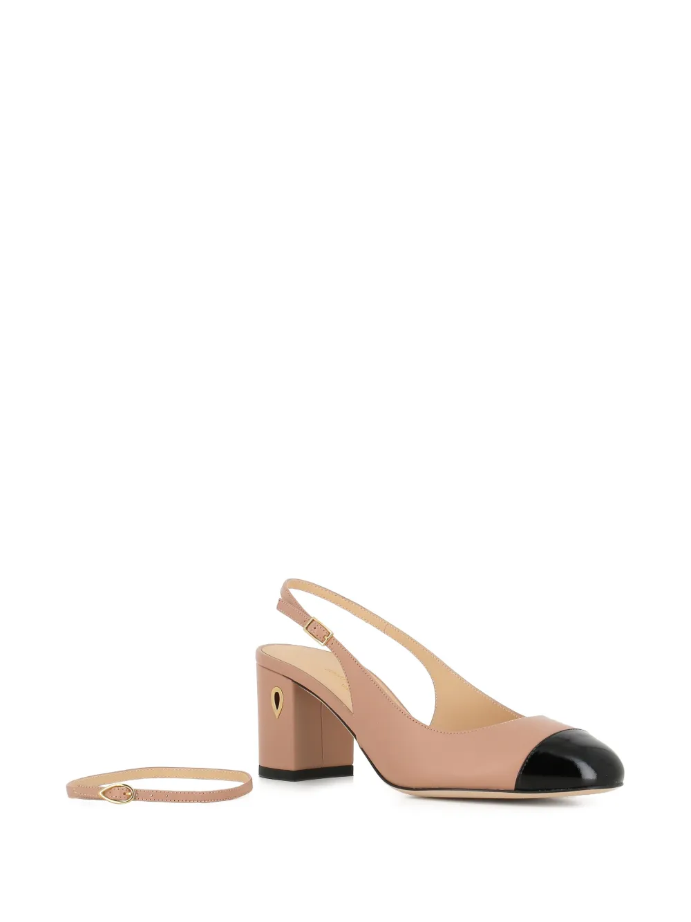  Jennifer Chamandi Mattia Cross Strap Two-tone Pumps - Neutrals 