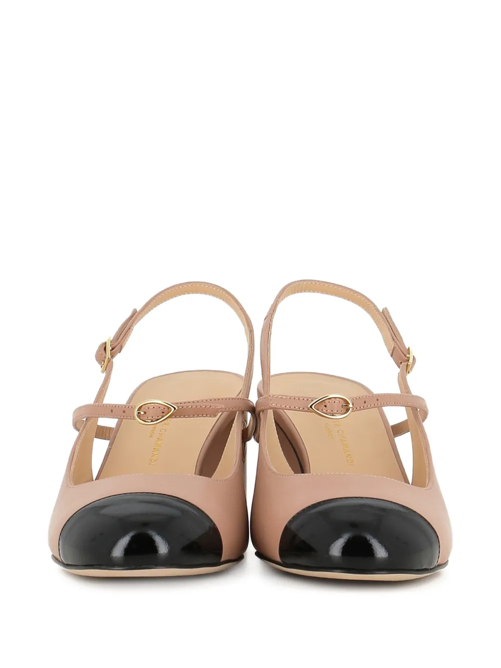  Jennifer Chamandi Mattia Cross Strap Two-tone Pumps - Neutrals 