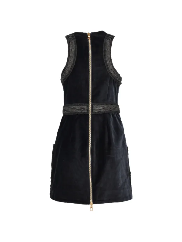 Balmain Rope-embellished Mini Dress - Black