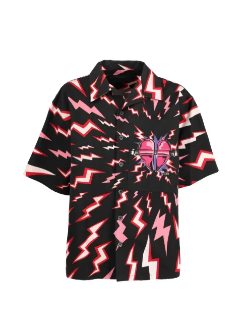 Prada Pre-Owned lightning-bolt heart short-sleeved shirt