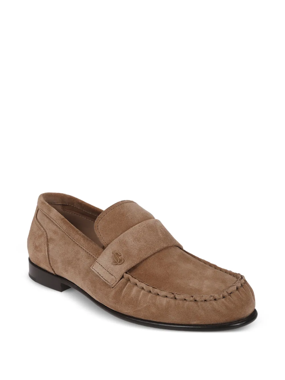 Jimmy Choo Ellis suède loafers met penny bandje Beige